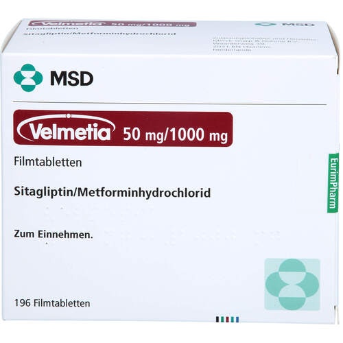 VELMETIA 50 MG/1000 MG COMPRIMIDOS REVESTIDOS POR PELÍCULA