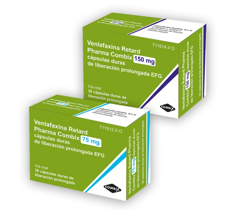 VENLAFAXINA RETARD PHARMA COMBIX 75 mg CÁPSULAS DURAS DE LIBERTAÇÃO PROLONGADA