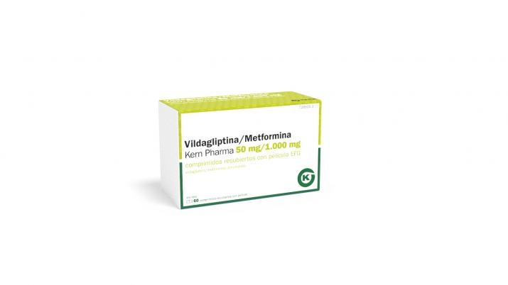 VILDAGLIPTINA/METFORMINA KERN PHARMA 50 mg/1000 mg COMPRIMIDOS REVESTIDOS POR PELÍCULA