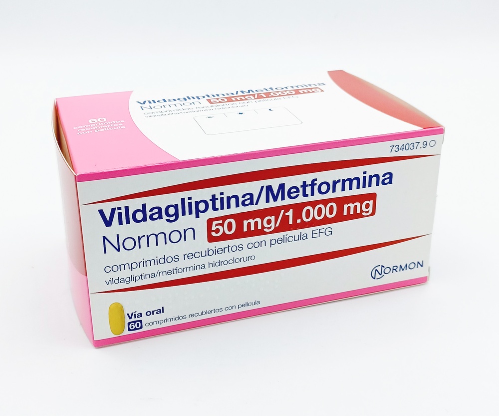 VILDAGLIPTINA/METFORMINA NORMON 50 mg/1000 mg COMPRIMIDOS REVESTIDOS POR PELÍCULA