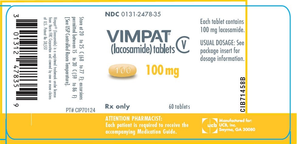 VIMPAT 100 mg COMPRIMIDOS REVESTIDOS POR PELÍCULA