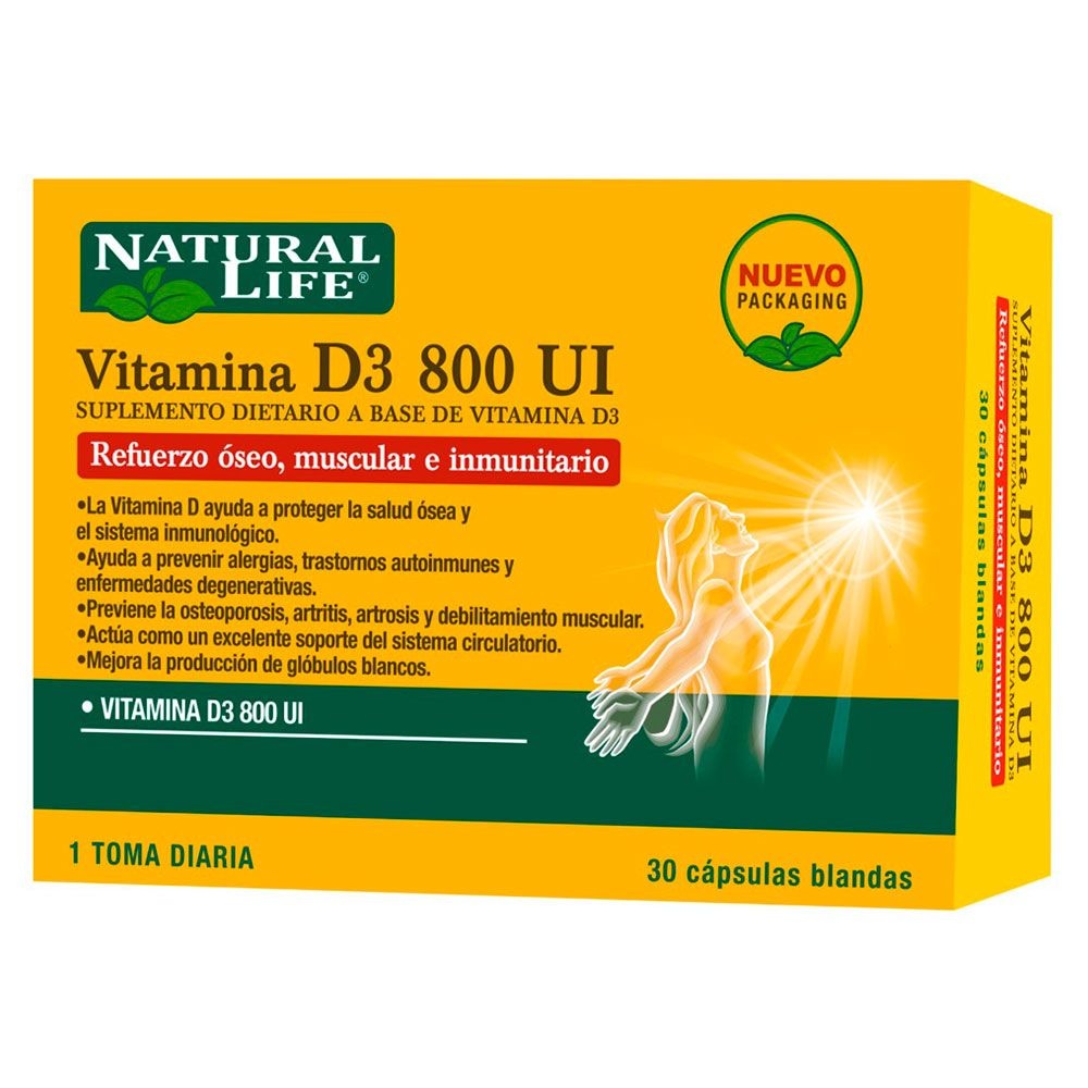 VITAMINA D3 NM 800 UI CÁPSULAS MOLES