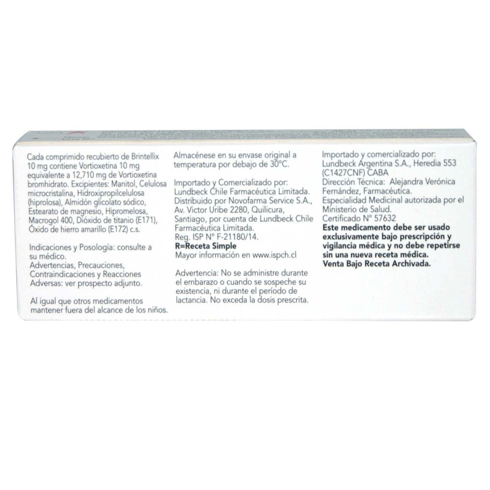 VORTIOXETINA TECNIGEN 10 mg COMPRIMIDOS REVESTIDOS POR PELÍCULA