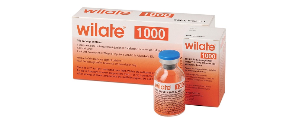 WILATE 1000 UI FvW/1000 UI FVIII, PÓ E SOLVENTE PARA SOLUÇÃO INJETÁVEL
