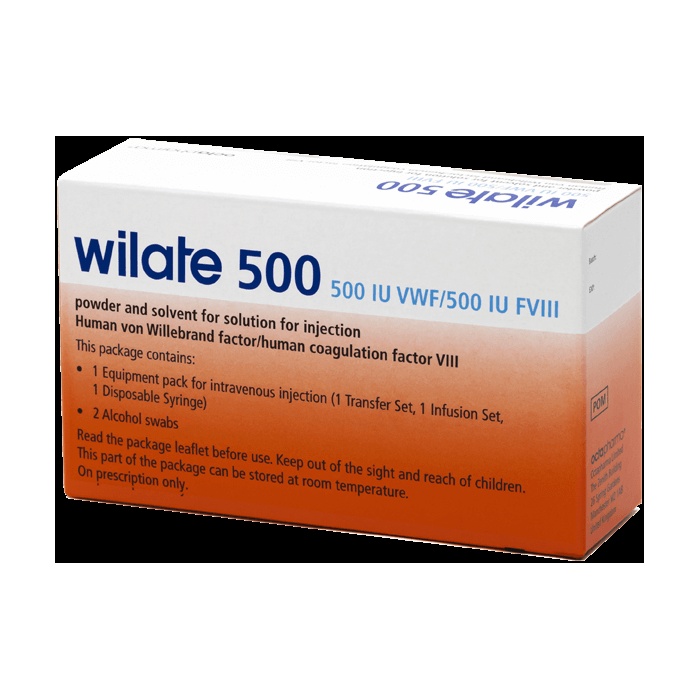 WILATE 500 UI FvW/500 UI FVIII, PÓ E SOLVENTE PARA SOLUÇÃO INJETÁVEL