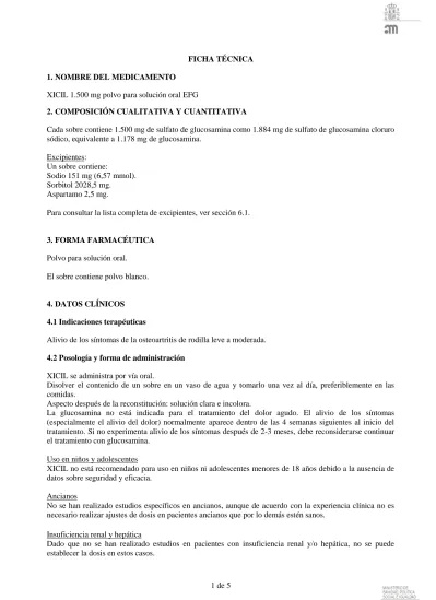 XICIL 1500 MG PÓ PARA SOLUÇÃO ORAL