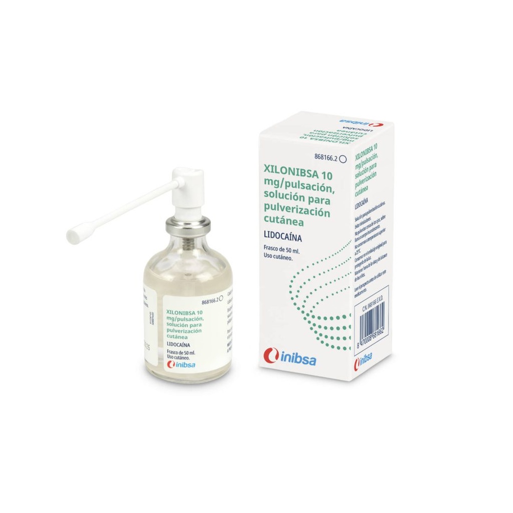 XILONIBSA 10 mg/pulsação, solução para pulverização cutânea