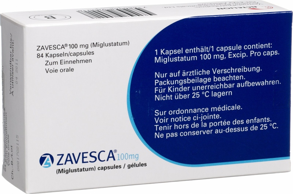 ZAVESCA 100 mg CÁPSULAS DURAS