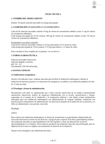 ZENNUX 10 mg/ml solução injetável em seringa pré-carregada
