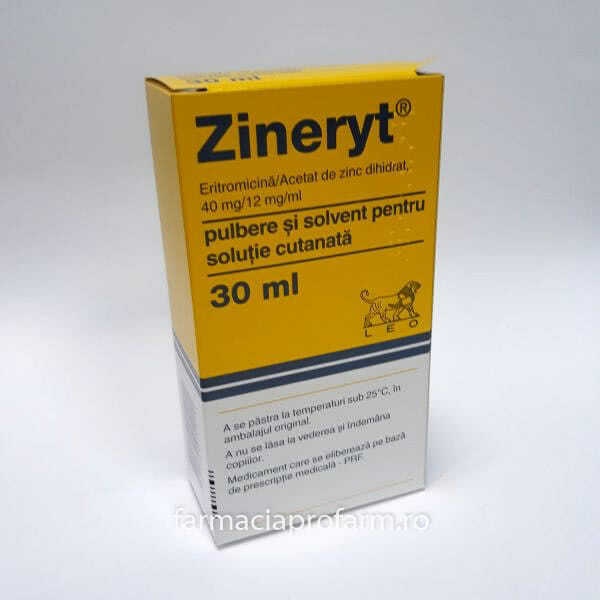 ZINERYT 40 mg/ml + 12 mg/ml pó e solvente para solução cutânea
