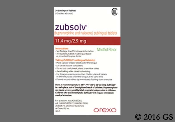 ZUBSOLV 11,4 mg/2,9 mg COMPRIMIDOS SUBLINGUAIS