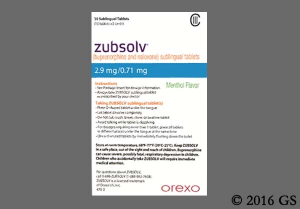 ZUBSOLV 2,9 mg/0,71 mg COMPRIMIDOS SUBLINGUAIS
