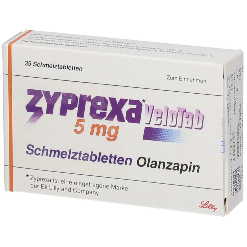 ZYPREXA VELOTAB 5 mg COMPRIMIDOS ORODISPERSÍVEIS